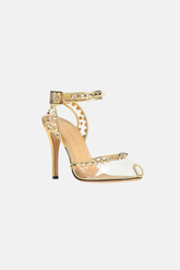 Charlotte Olympia Zımbalı Gold ve PVC Topuklu Ayakkabı Gold - 36